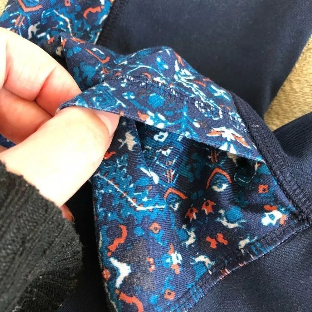 Z by Zobha Blue Leggings Print Panel Zippers S 4 6 - Picture 10 of 12